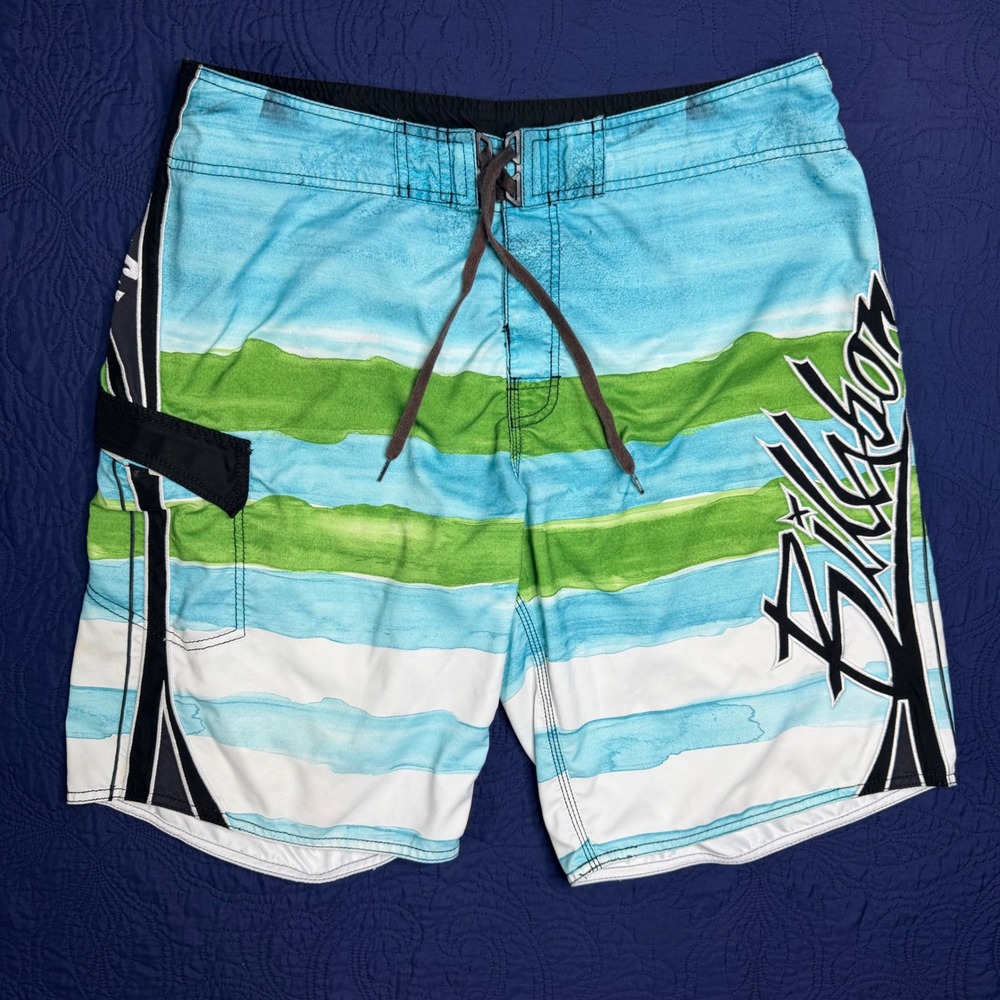 Billabong Swim Trunks Big Logo Mens 36 Super Rare Grail Vintage Y2K 90s Stained